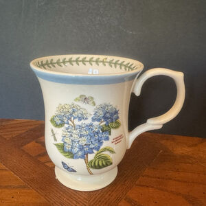 rion Botanic Garden Terrace Blue HYDRANGEA Mug Coffee Tea Footed